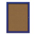 United Visual Products Slim Enclosed Corkboard, 18"x24", Bronze Alum Frame/Forbo UVEB1824-BRONZE-FORBO